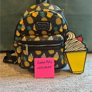 Loungefly Dole Whip Pineapple Backpack with Matching Coin Purse